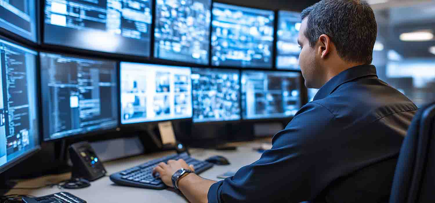 IT experts monitoring managed service provider data center
