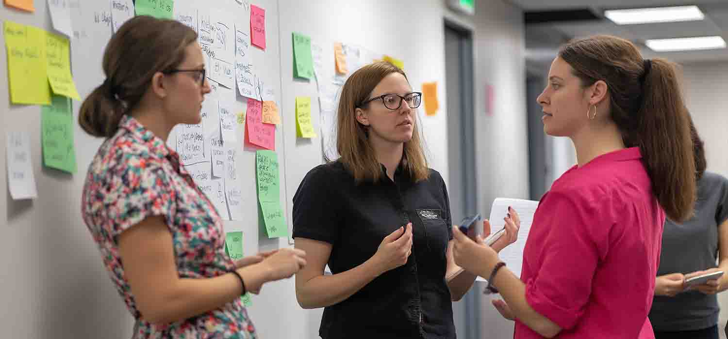 Business team developing a crisis communication plan