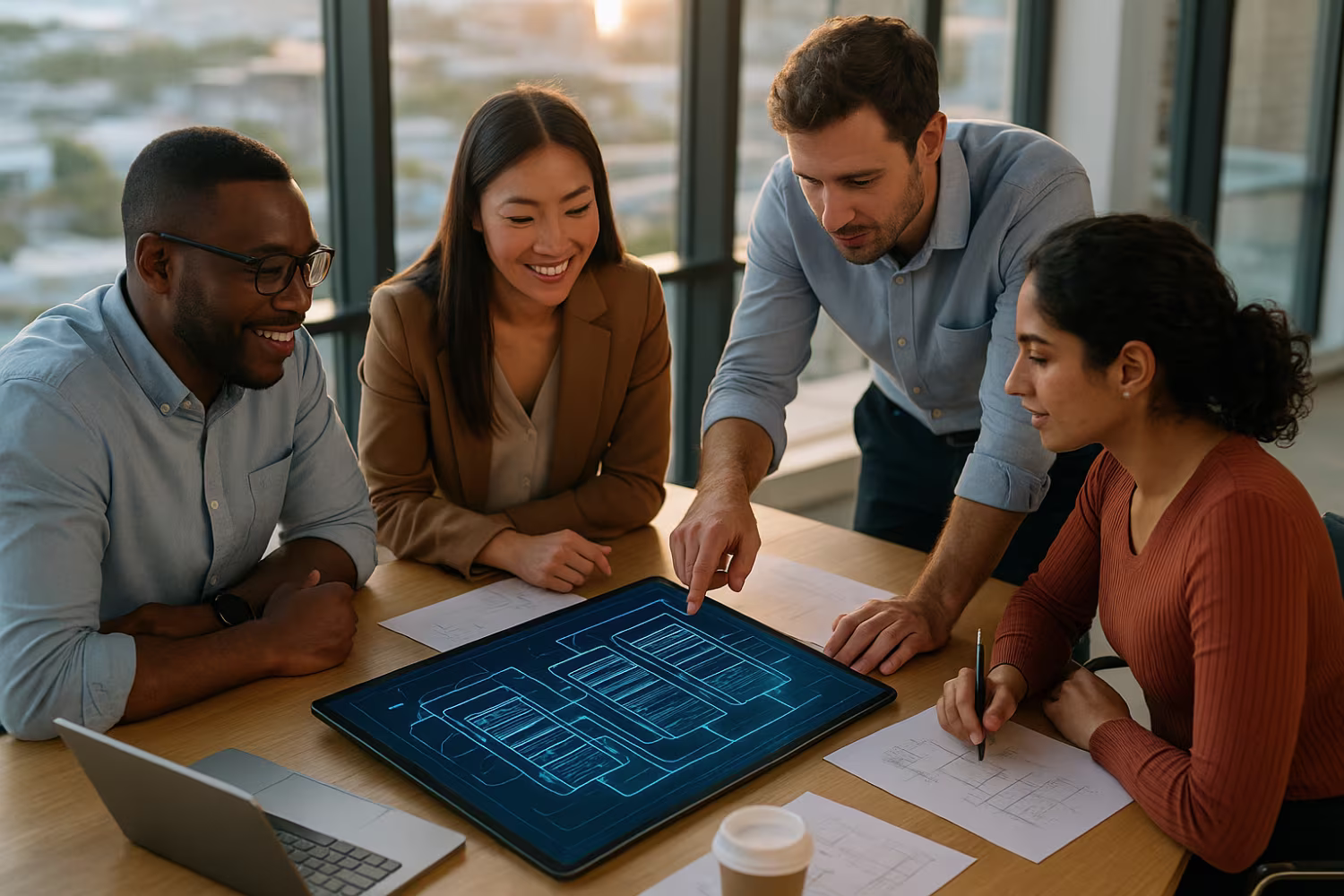 Professionals discussing infrastructure optimization
